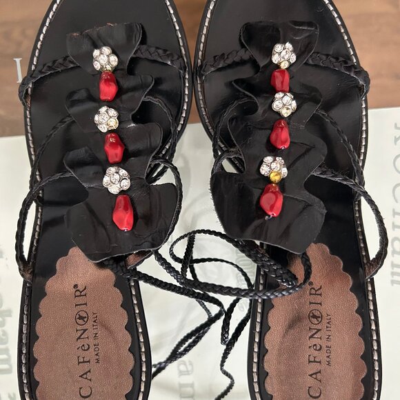 CafèNoir  Black Jeweled Heels - Picture 1 of 2